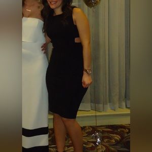 Black bodycon dress with cutouts